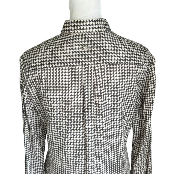 Barbour - Plaid Button Down Silk Blend Shirt Blouse Sz 36 - Picture 3 of 9